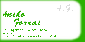 aniko forrai business card