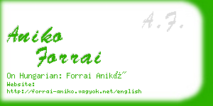 aniko forrai business card